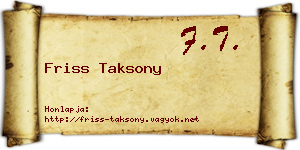 Friss Taksony névjegykártya